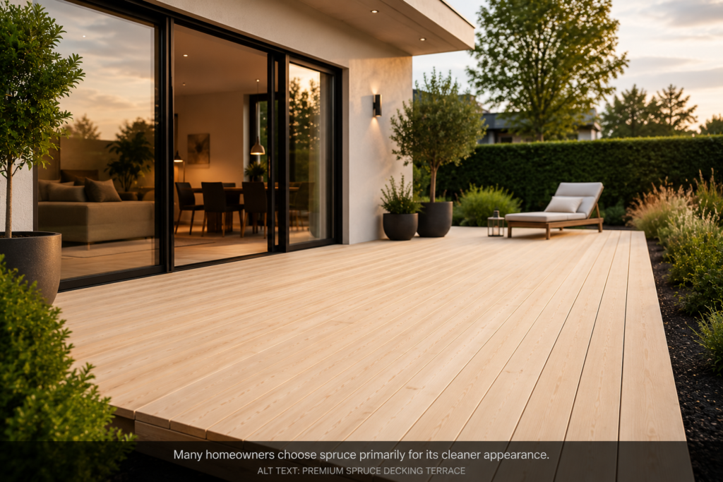 premium spruce decking terrace