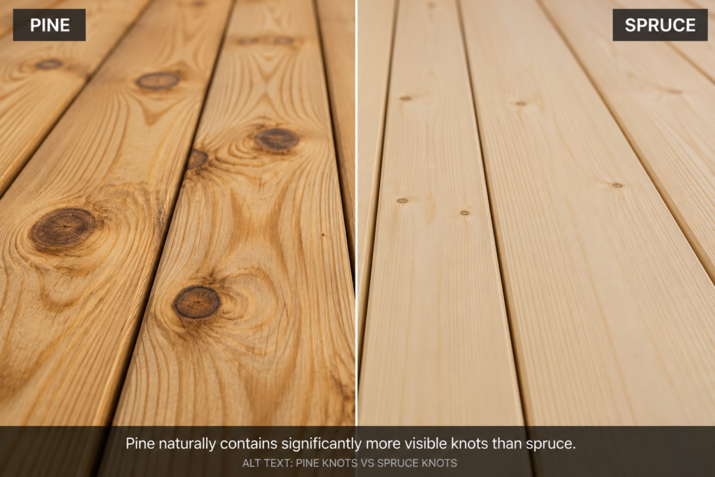 pine knots vs spruce knots