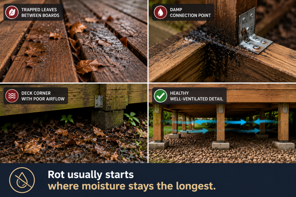 common deck rot locations